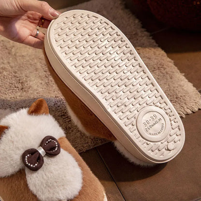 CozzyZoo | Fluffy Cat Platform Slippers - Furry Winter Slides for Women & Men 🐱 ZooSlippers