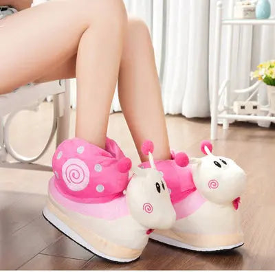CozzyZoo | Snail Cozy Platform Slippers - Tall Cartoon Thick Slippers for Couples 🪱 Creator Corner