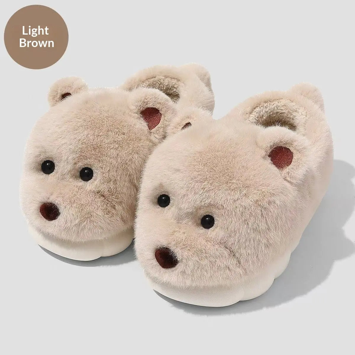 CozzyZoo | Cartoon Plush Thick-Sole Slippers - Warm Non-Slip Cotton Slippers  🐻 ZooSlippers