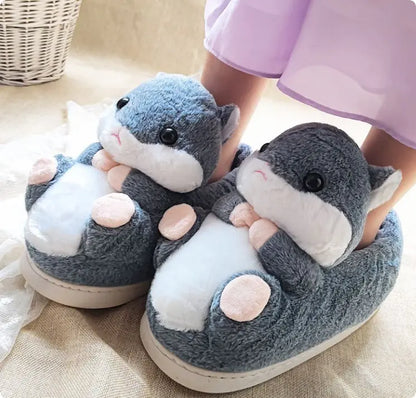 CozzyZoo | Plush Heel Cotton Cozy Slippers - Warm Padded Indoor Slippers 🤍 Creator Corner
