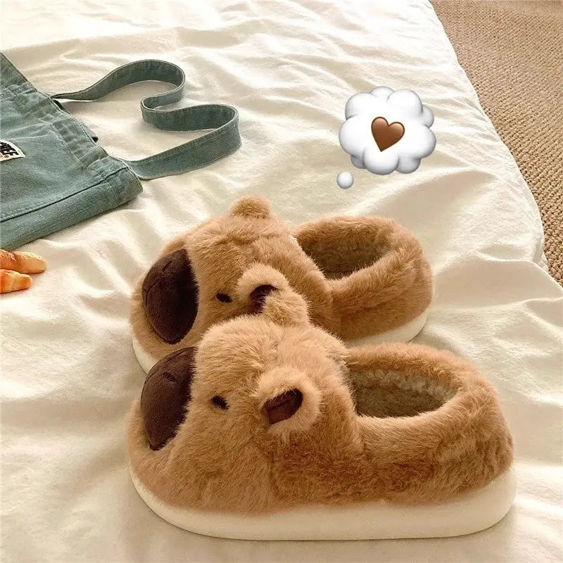 CozzyZoo | Cute Plush Platform Warm Dog Slippers - Outdoor Winter Slippers 🐶 ZooSlippers