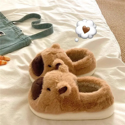 CozzyZoo | Cute Plush Platform Warm Dog Slippers - Outdoor Winter Slippers 🐶 ZooSlippers